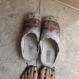 pantofole zoccolo donna 41 lana ciabatta  soletta