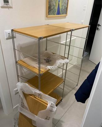 Scaffale componibile in metallo e legno