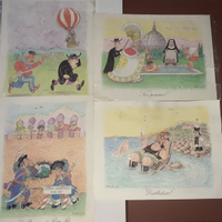 4 Locandine disegni Forattini satira politica 1991