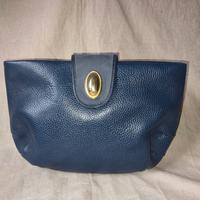 Borsa pochette pelle blu