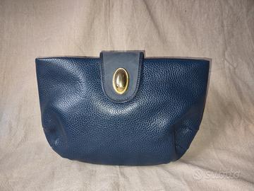 Borsa pochette pelle blu