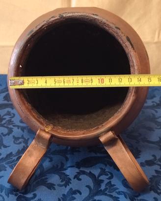 Pignata Brocca Vintage per Fagioli in Rame con due