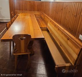 Panca angolare con tavolo