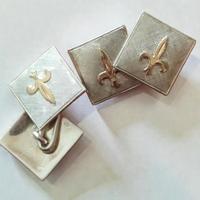 Gemelli Argento 925 oro 18k giglio borbonico