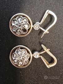 orecchini inizio 900 diamanti oro rosso e  argento