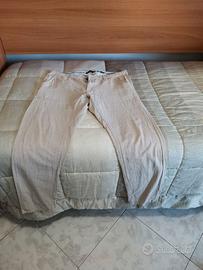 PANTALONE LINO BEIGE UOMO PIAZZA ITALIA TAGLIA 52