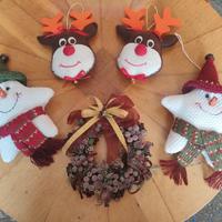 set 5 oggetti per albero di Natale 