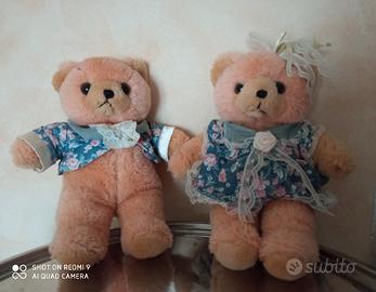 coppia di orsetti peluche vintage