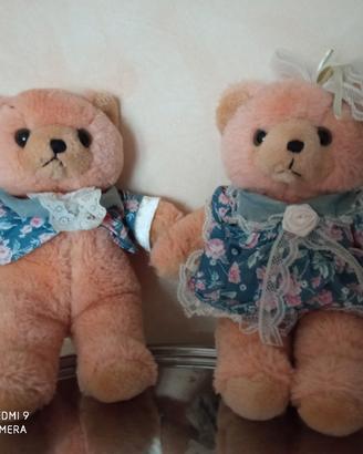 coppia di orsetti peluche vintage