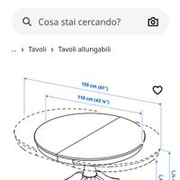 tavolo allungabile con 4 sedie 