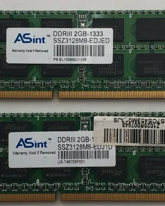 2x Asint DDR3 2GB 1333MHz RAM