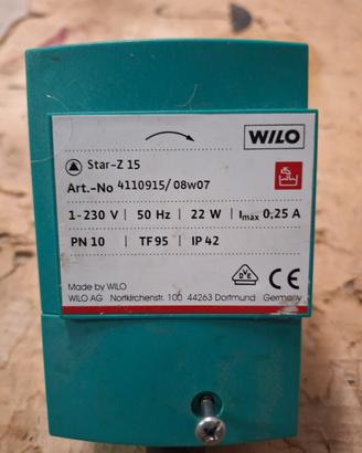 pompa circolatore wilo star z15
