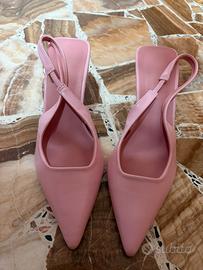 Décolleté slingback rosa cipria con tacco a spillo