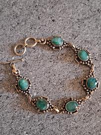 bracciale con pietre verdi 