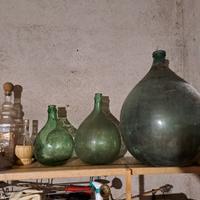 3 x Boccioni Vetro - damigiana - vaso - VERDE
