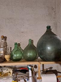 3 x Boccioni Vetro - damigiana - vaso - VERDE