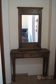 Specchiera in legno massello con cassetto