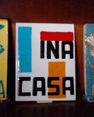 INA CASA FORMELLA CERAMICA POLICROMA ANNI 50