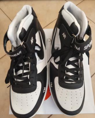 sneakers alte uomo bianco nero 41 nuove scatola