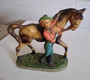 Statua cavallerizza in gesso anni ‘40/‘50