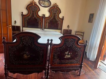 Letto antico siciliano fine 800 primi 900