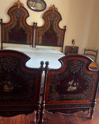 Letto antico siciliano fine 800 primi 900