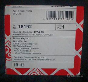 Kit Pastiglie Freni Anteriori Febi 16192