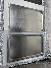 Set 4  gastronorm 1/1 alte 2 cm in acciaio inox