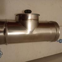 Tee acciaio con tappo ispezione diametro 120 spess