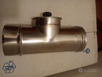 Tee acciaio con tappo ispezione diametro 120 spess