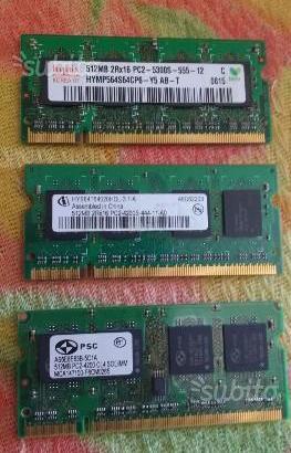 Ram SO-DIMM 512 Mb in tre banchi