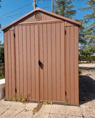 Casetta da giardino in resina effetto legno – ampi