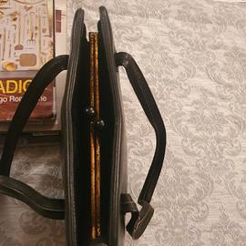 Borsa donna in pelle nera anni 50