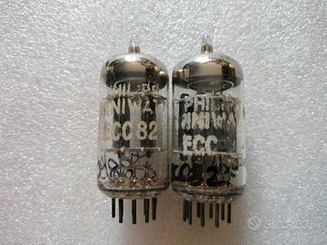 Coppia valvole ecc82 12au7 Philips miniwatt O gett