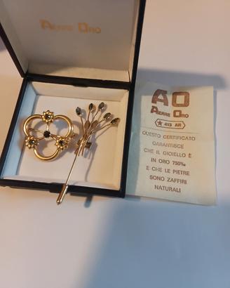 Spille in Oro 18 Karati con Zaffiri
