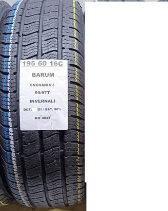 2 GOMME 195 60 16C BARUM INV RIF4043