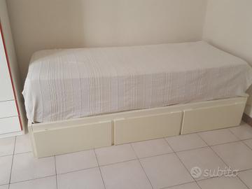 LETTO SINGOLO BIANCO fatto su misura 198×90×31