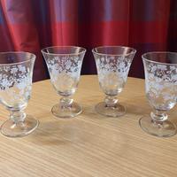 Set 4 Calici Vetro Decorati Floreali