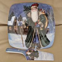 Piatto natalizio in ceramica con paletta