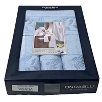 SET 5 ASCIUGAMANI BAGNO *ONDA BLU_100% COTONE