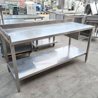 tavolo inox con alzatina angolare usato