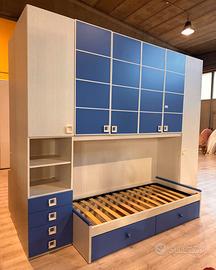 Cameretta a ponte color rovere chiaro/azzurro