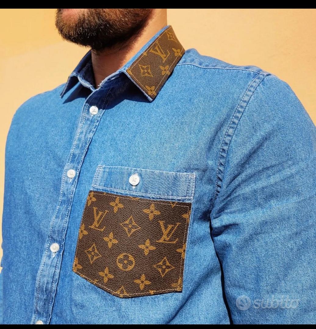 CAMICIA DI JEANS customizzata Louis Vuitton - Abbigliamento e Accessori In  vendita a Lodi