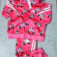 🌸 Tuta Adidas Neonata - Rosa con Personaggi (6-9 