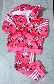 🌸 Tuta Adidas Neonata - Rosa con Personaggi (6-9 