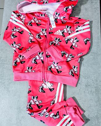 🌸 Tuta Adidas Neonata - Rosa con Personaggi (6-9 