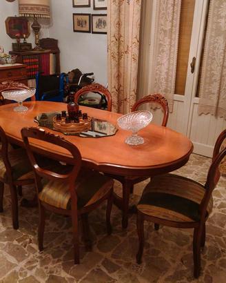 Tavolo ovale noce con gambone centrale