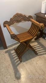 Sedie trono pieghevoli in legno