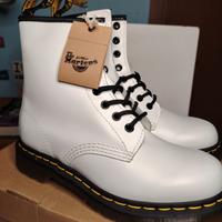 Dr. Martens 37 Donna Stivali 1460 Bianco Pelle