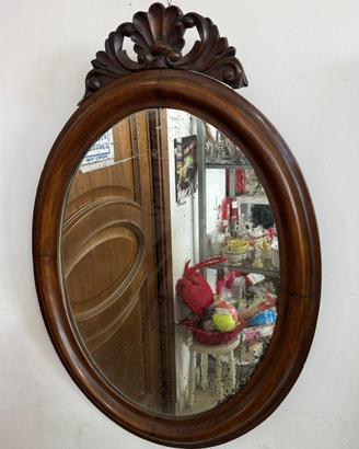 Specchio in noce ovale
